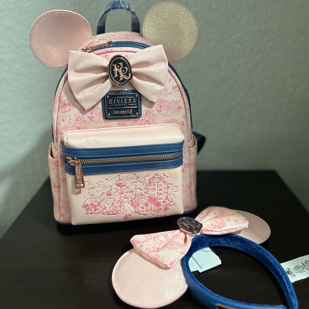 Disney Riveria Loungefly Backpack & Ears Bundle